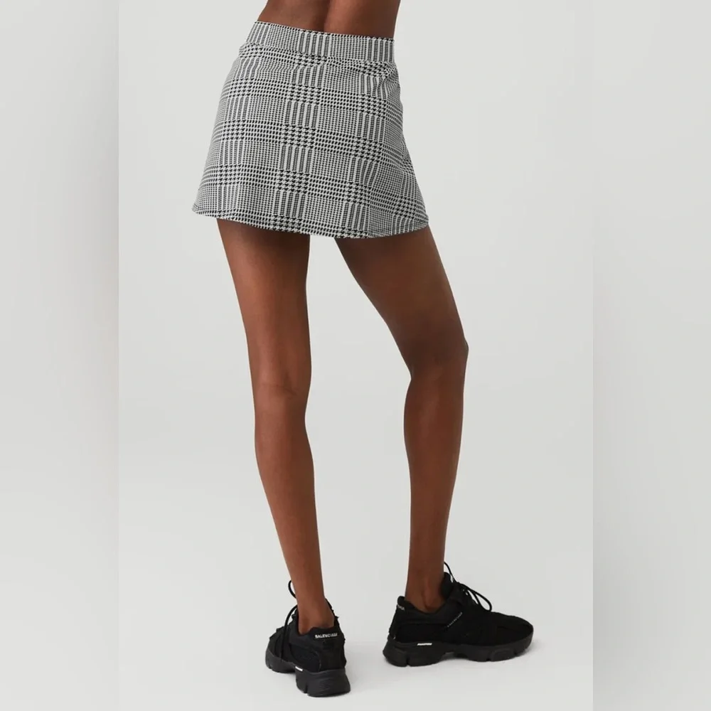 ALO YOGA Jacquard Glenplaid Tennis Skirt size xxs